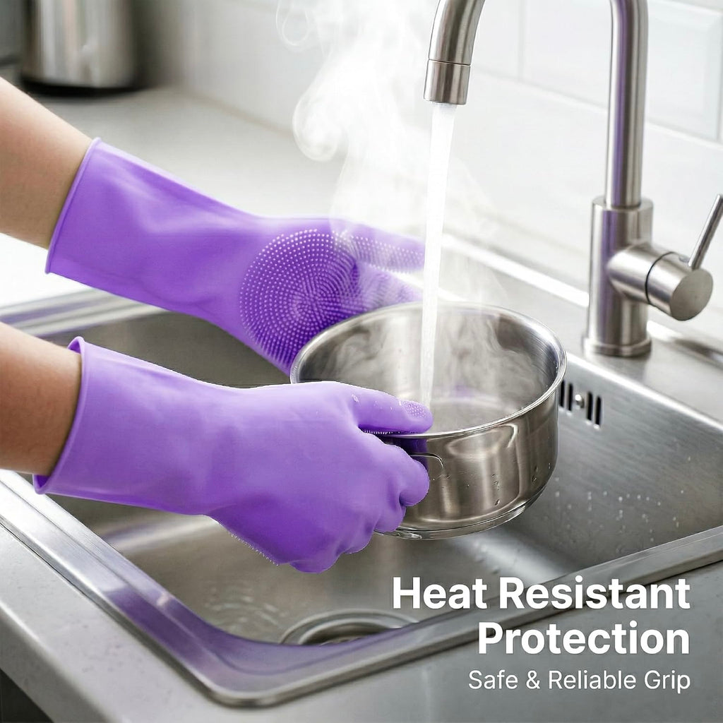 Silicone Scrub Cleaning Gloves